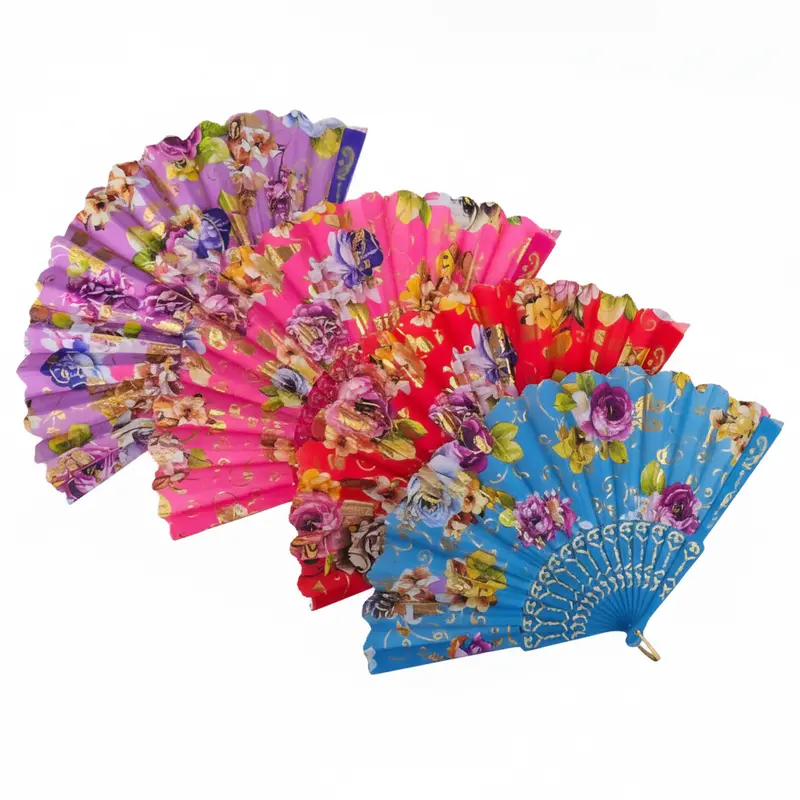 Fashion-Color Floral Hand Fans – Lightweight & Decorative 1