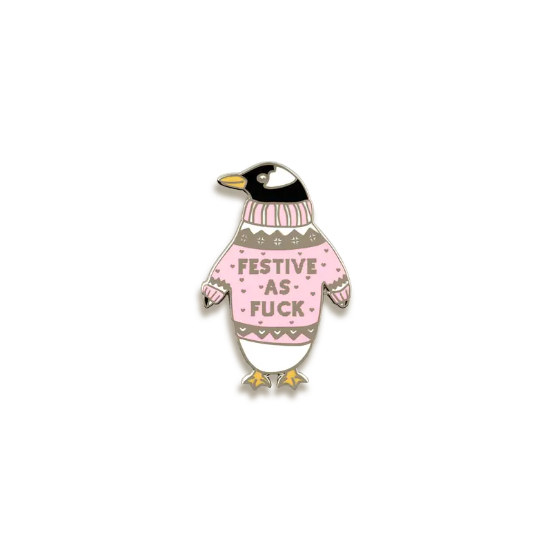 Festive Af Enamel Pin – Punky Pins Holiday Collection 1