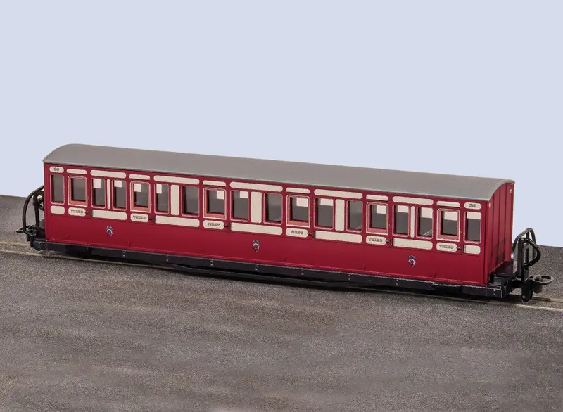 Ffestiniog Railway Long 'Bowsider' Coach – Red & Cream Livery, No. 20 1
