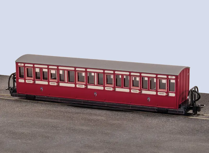 Ffestiniog Railway Short 'Bowsider' Coach – Red & Cream Livery, No. 17 1