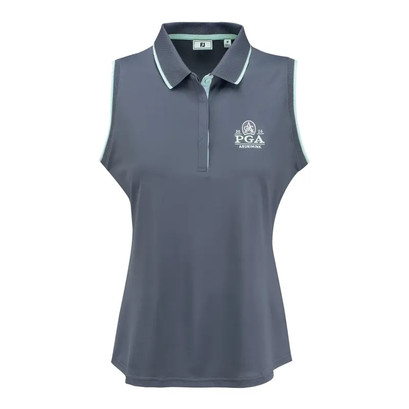Footjoy 2026 Pga Championship Women’S Dusty Violet & Glacial Blue Sleeveless Polo 1