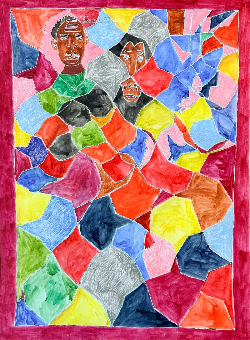 Gemini-Themed Gel Art Print By Keisha Miller 1