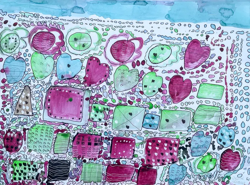 Geometric Hearts And Shapes Composition By Desirai Chapman 1