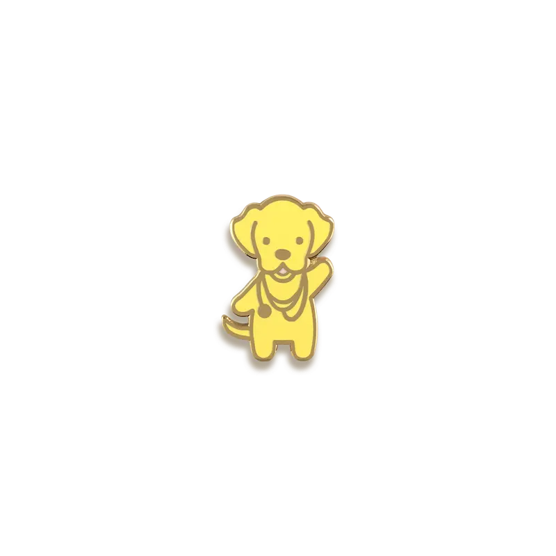 Golden Retriever With Medical Stethoscope Enamel Pin – V Coterie 1