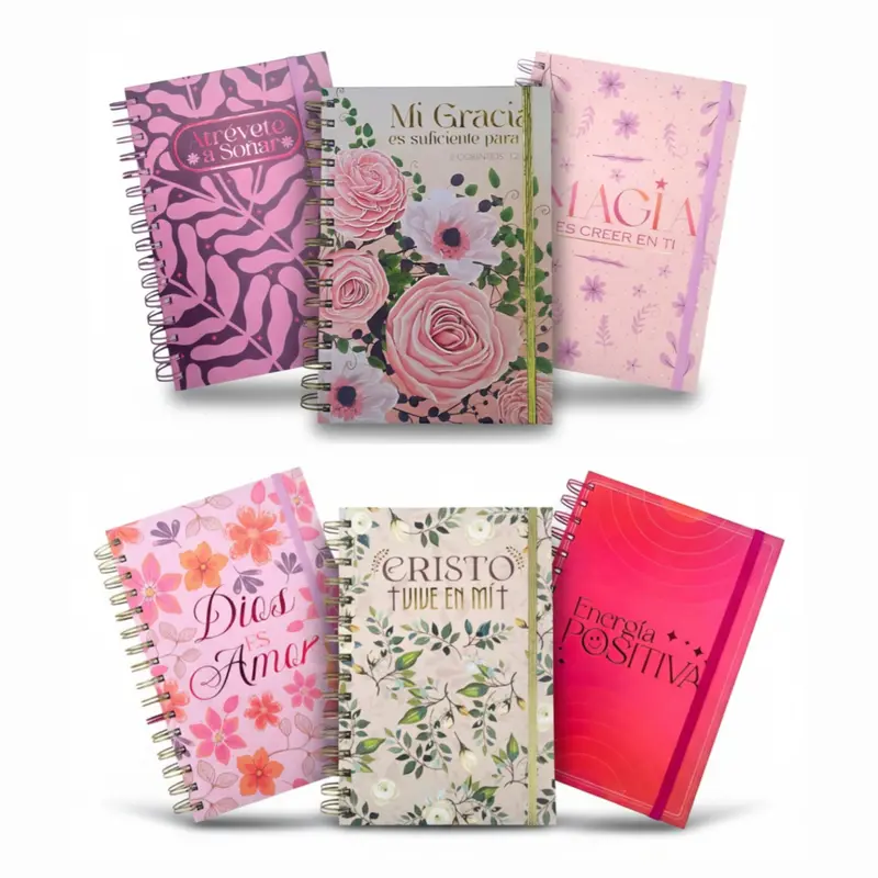 Greatworks Compact Spiral-Bound Lined Notebook – Spanish Motivational Quotes 1
