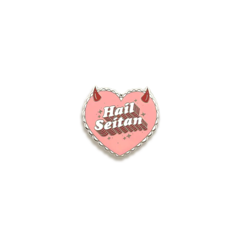 Hail Seitan Vegan Enamel Pin – Punky Pins 1