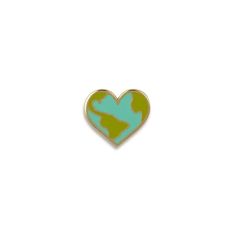 Heart Earth Eco Symbol Enamel Pin – Pinultimate 1