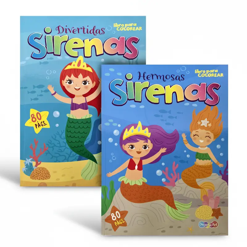 Hermosas Sirenas & Divertidas Sirenas Coloring Books – Mermaid-Themed Creative Pages 1