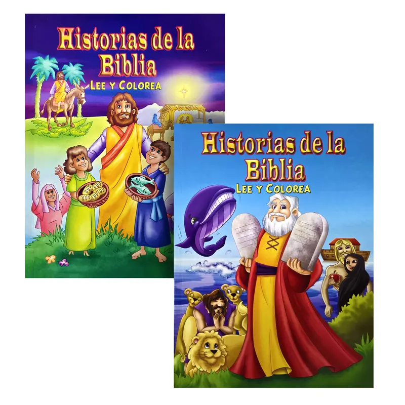 Historias De La Biblia: Illustrated Bible Stories Coloring Book For All Ages 1