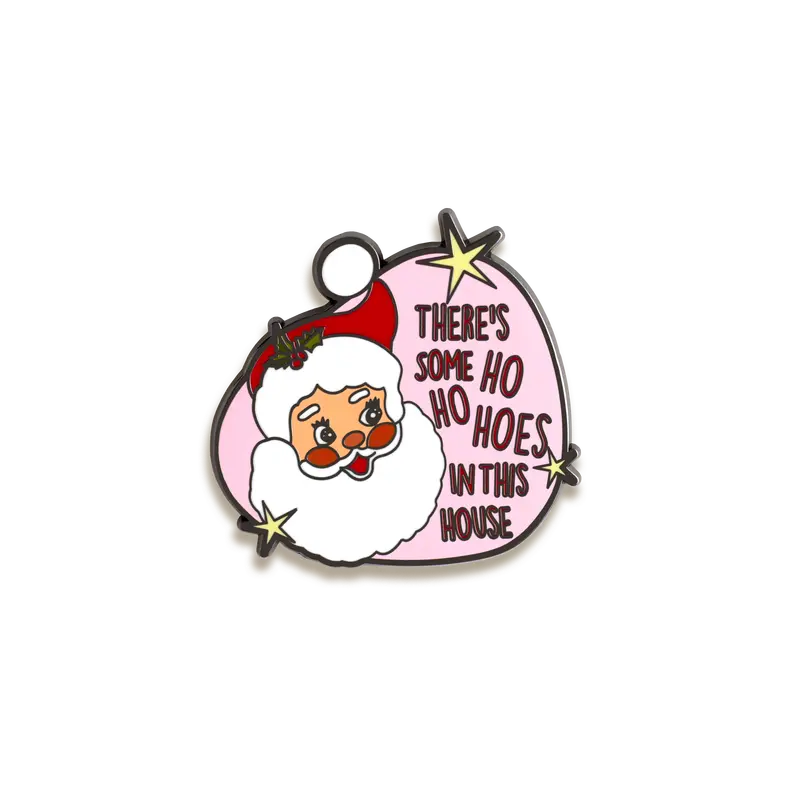 Ho Ho Ho Festive Enamel Lapel Pin – Push 1