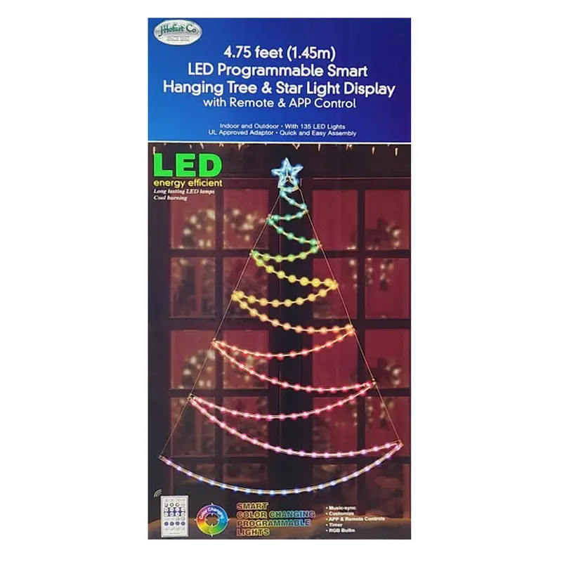 Hofert 4.75-Foot Hanging Led Christmas Tree With Star – App & Remote Enabled 1