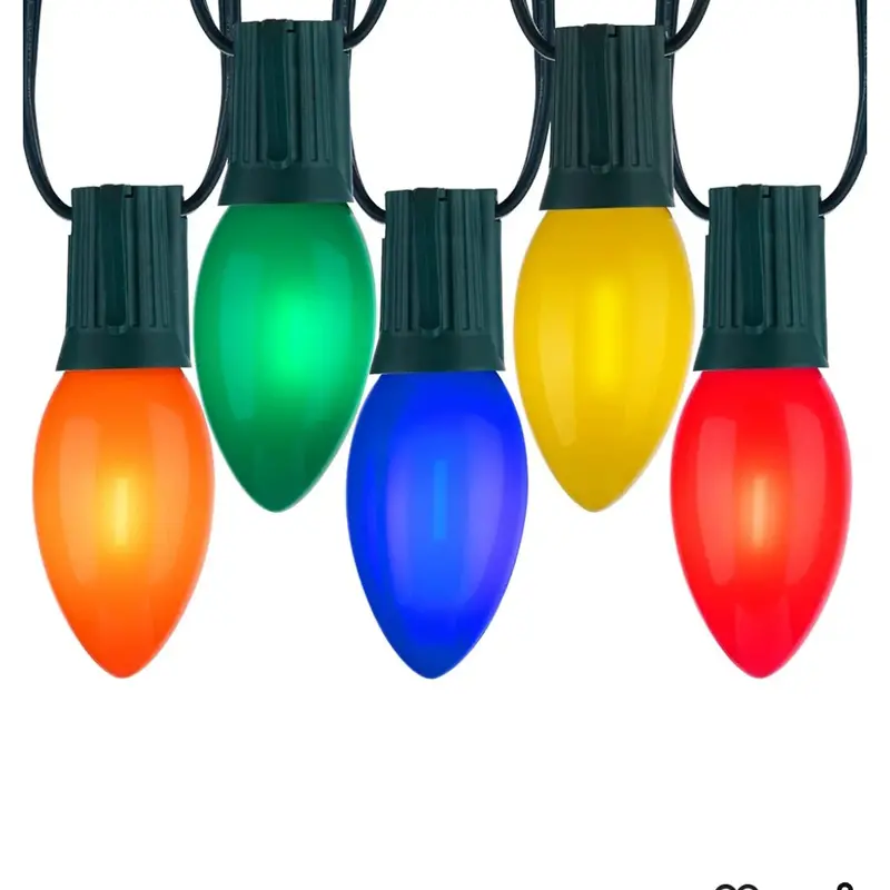 Hofert'S 25-C9 Led Holiday Lights – Green Wire, Multicolor Bulbs 1