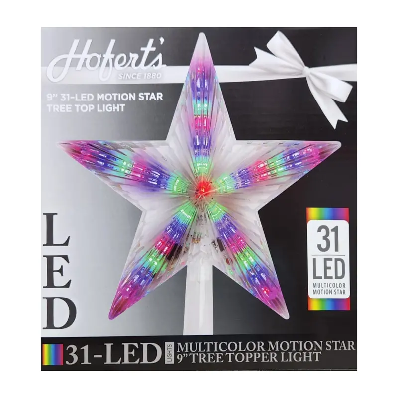 Hofert'S 9" Star-Shaped Tree Topper Light – 31-Led Motion-Activated Illuminated Ornament 1