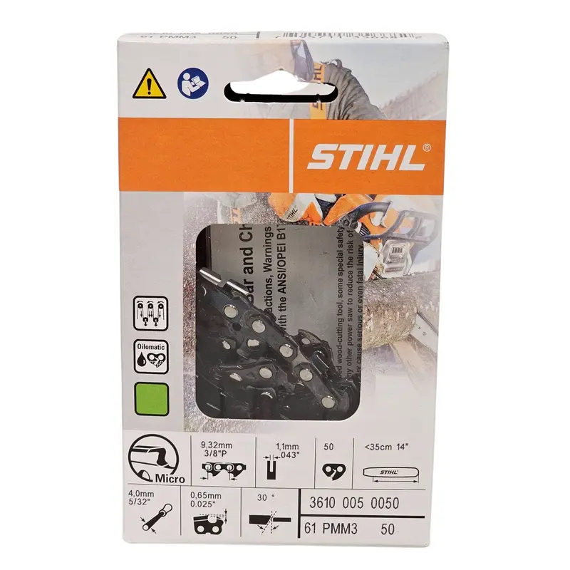 Husqvarna 14-Inch Chainsaw Chain – Low-Kickback Pmm3 Design For Ht And Ms Series | Part #3610 005 0050 1