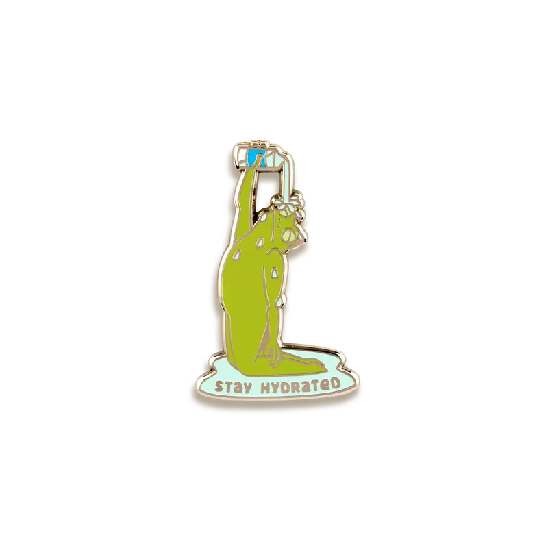 Hydrated Frog Humor Enamel Pin – Toku Arts 1