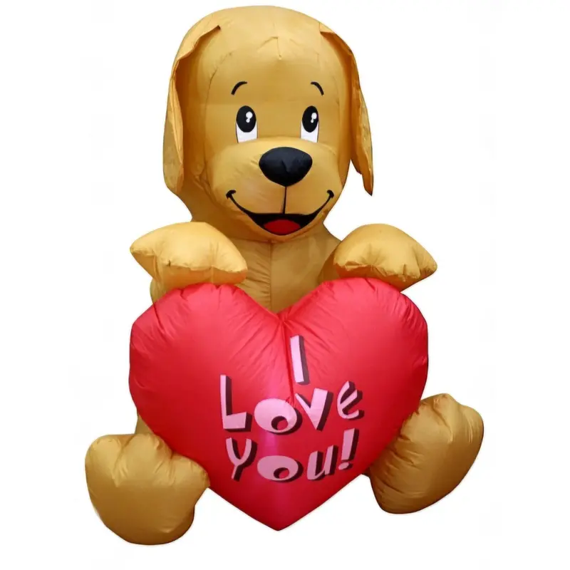 'I Love You Puppy' Light-Up Inflatable – 4-Foot Tall Holiday Decor 1