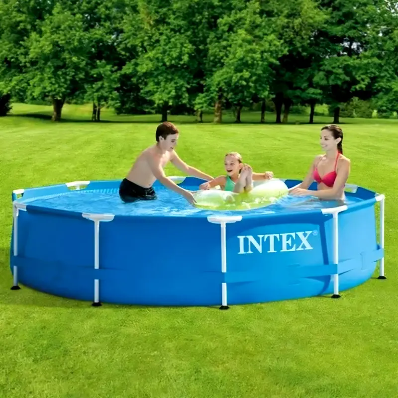 Intex 10' X 30" Metal Frame Above-Ground Swimming Pool With Built-In Filter Pump 1