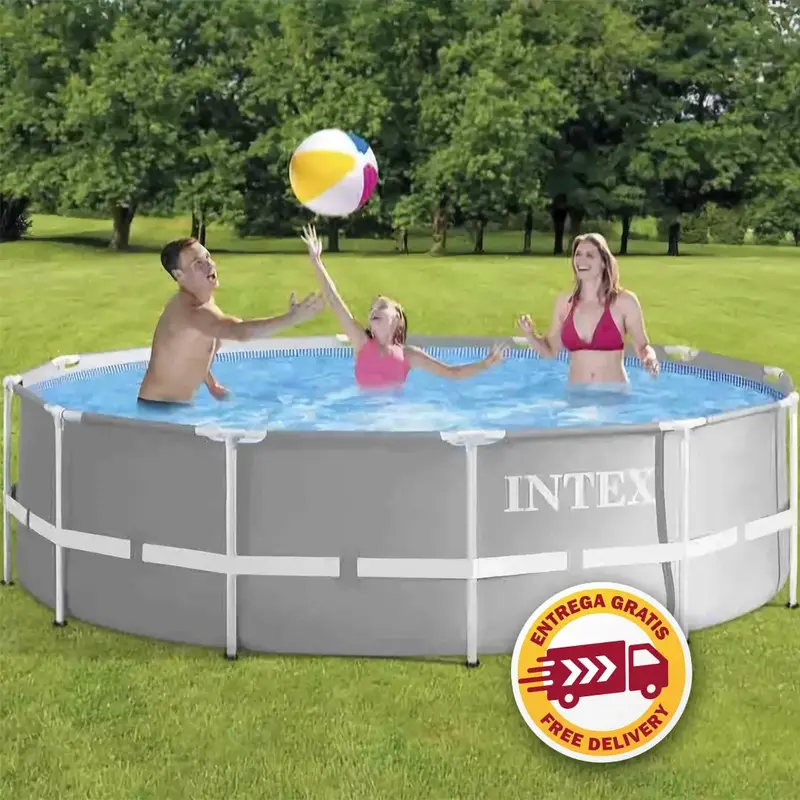 Intex Prism Frame Pool – 12 Ft X 39 In Round With Filter & Ladder 1