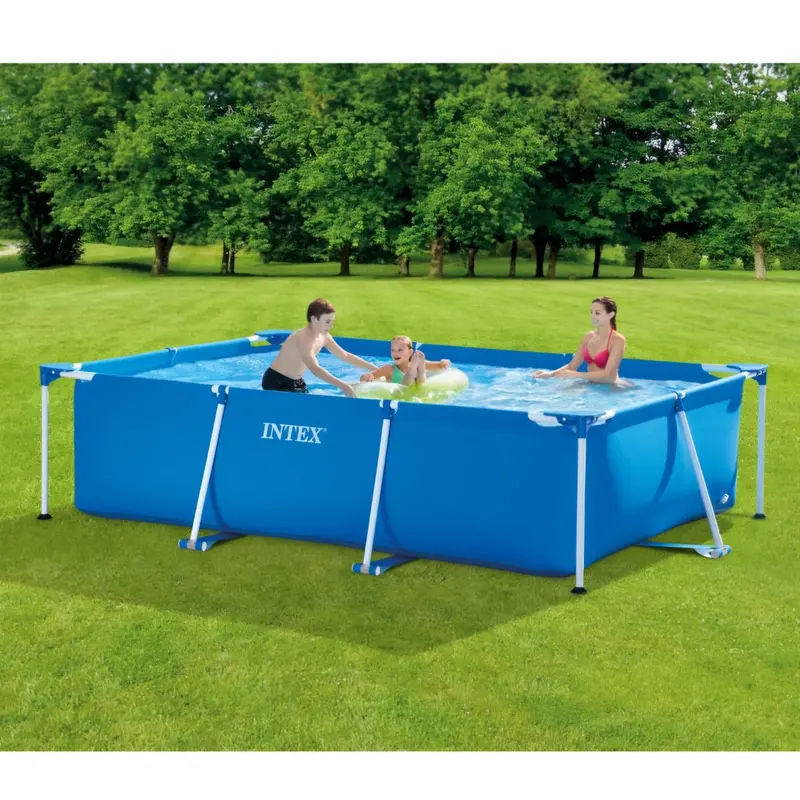 Intex Rectangular Frame Pool – 9'10" X 6'6¾" X 29½" Above-Ground Model 1
