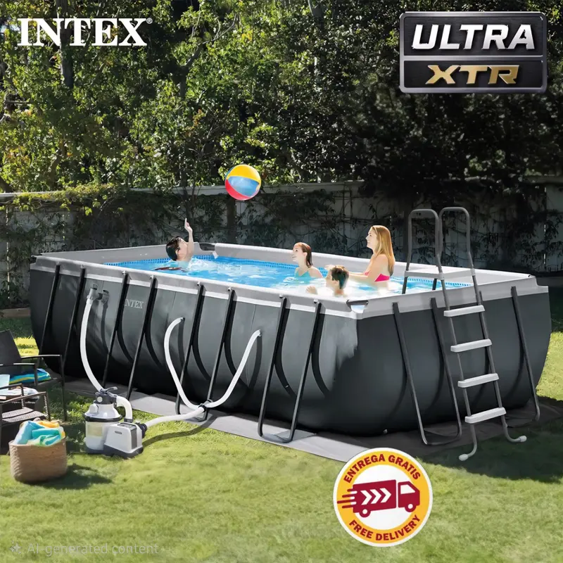 Intex Ultra Xtr Frame Pool – 18' X 9' X 52" Rectangular With Sand Filter System 1