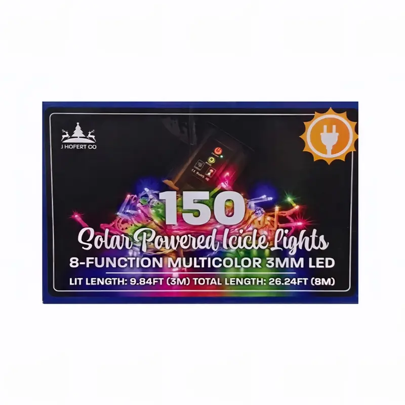 J. Hofert 150-Led Solar Icicle Lights – Adjustable Warm White Or Multi-Color 2