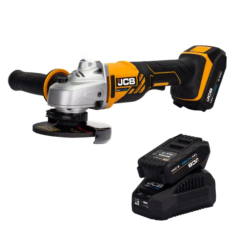 Jcb 18V Cordless Angle Grinder — 115Mm (4½"), Dual 2.0Ah Batteries, M14 Thread | Jcb-18Ag-2-V2 1