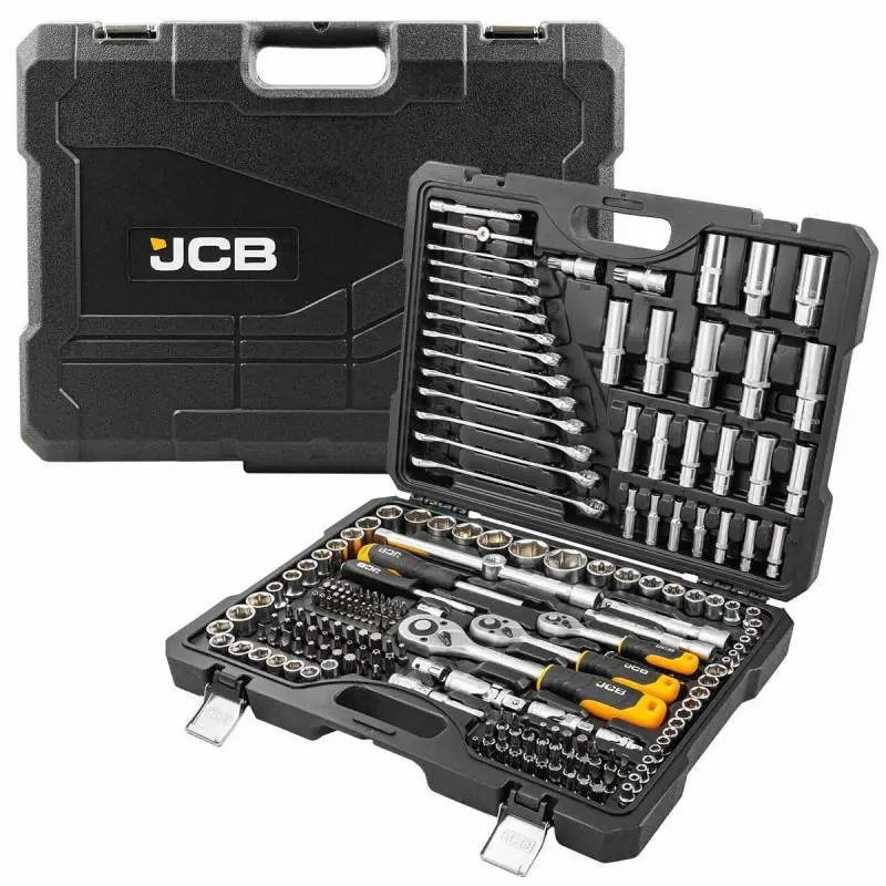 Jcb 218-Piece Comprehensive Socket & Mechanics Tool Set – Includes 1/4", 3/8", And 1/2" Drives 1