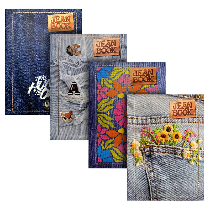 Jean Book Whimsical Print Hardcover Notebooks 1
