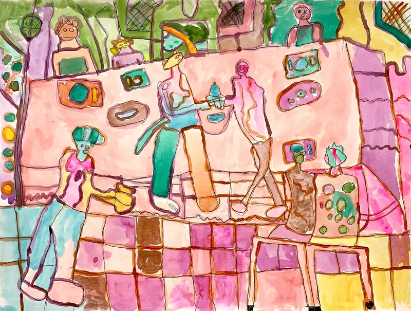 Jimmy Gallager'S Lively Party Scene Illustration 1