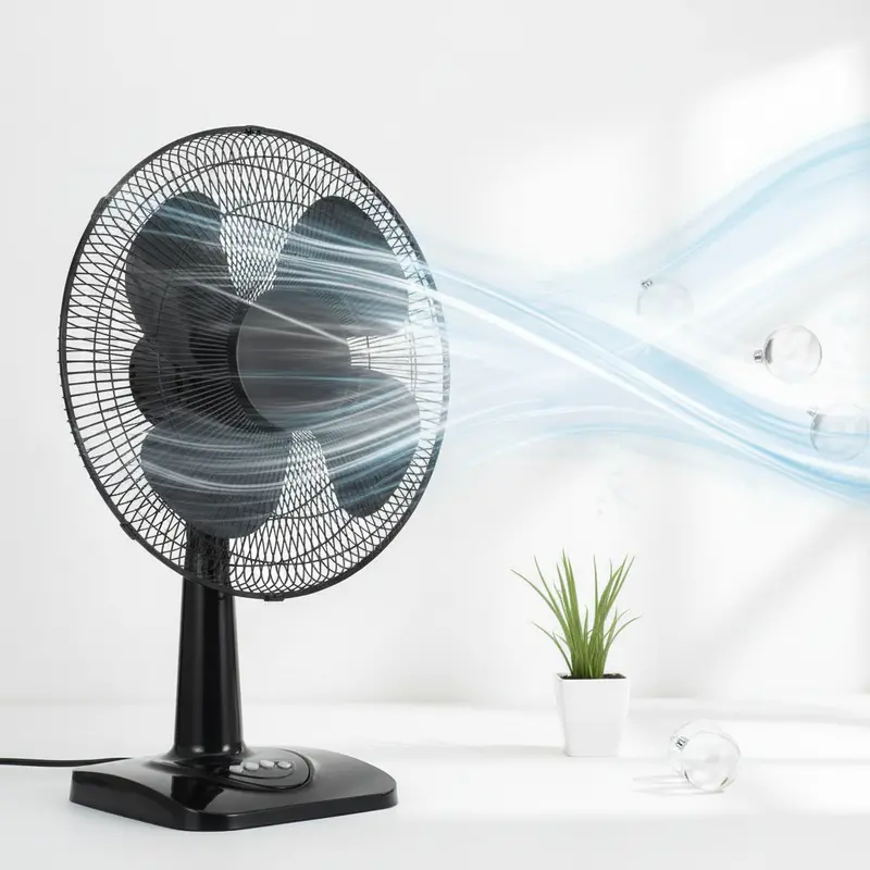 Konfort 16-Inch Adjustable Black Desk Fan 1