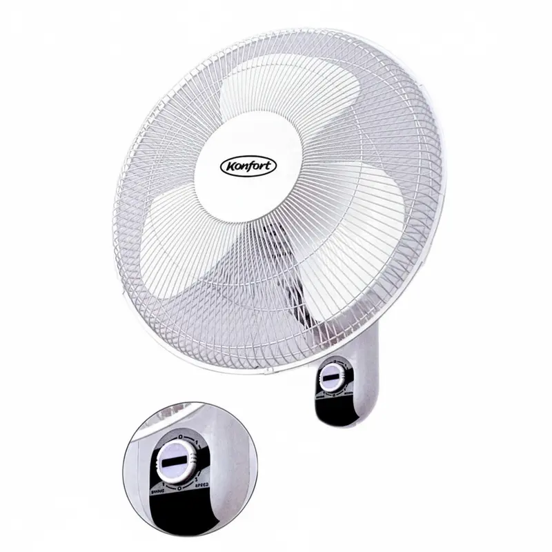 Konfort 16-Inch Wall-Mount Oscillating Fan With Adjustable Tilt And Speed Control 1