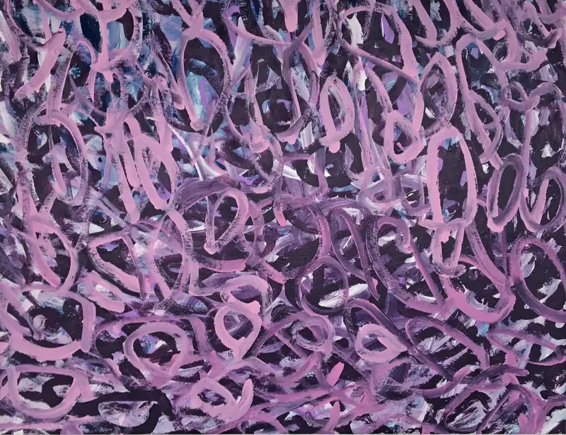 Lavender Over Purple Abstract Canvas By Julieann Dombrowski 1