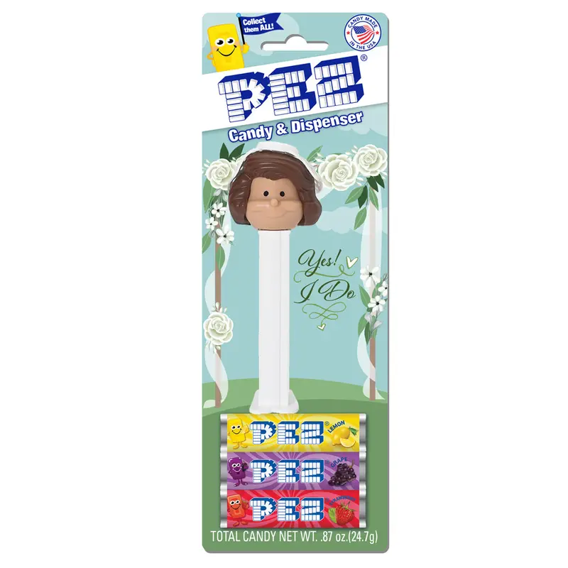 Light-Skin Bride Pez Dispenser With Brown Hair 1