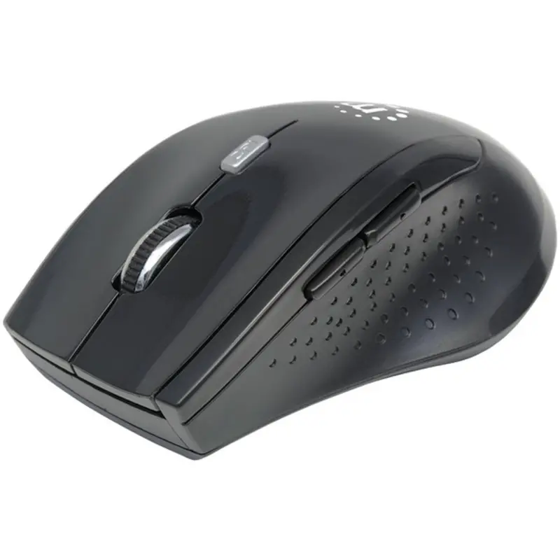 Manhattan Curve Wireless Optical Mouse — Sleek All-Black Variant 1