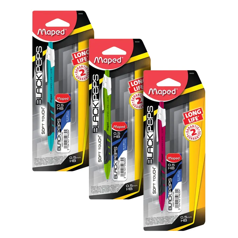 Maped Black'Peps Long-Life Mechanical Pencil With Refill Leads 1