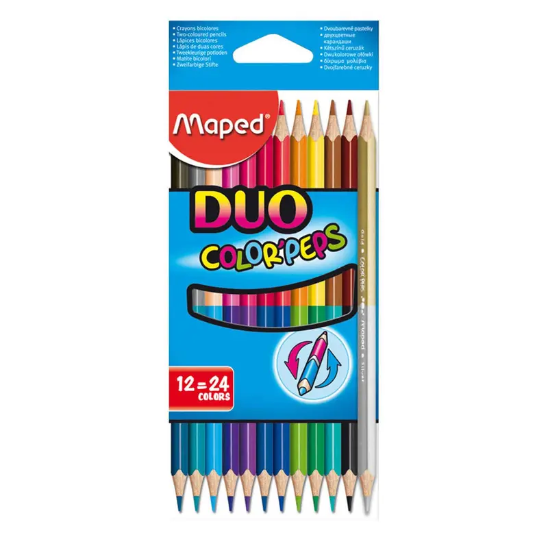 Maped Color'Peps Duo Colored Pencils – 12 Dual-Tip, 24-Color Set 1