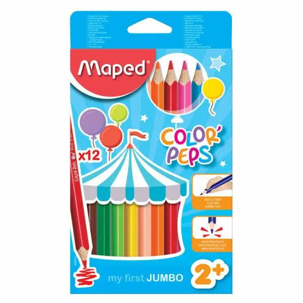 Maped Color'Peps Jumbo Colored Pencils – 12-Pack For Kids 1