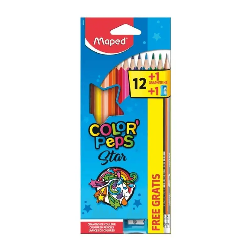 Maped Color'Peps Star Colored Pencils – 12-Pack + Bonus Pencil 1
