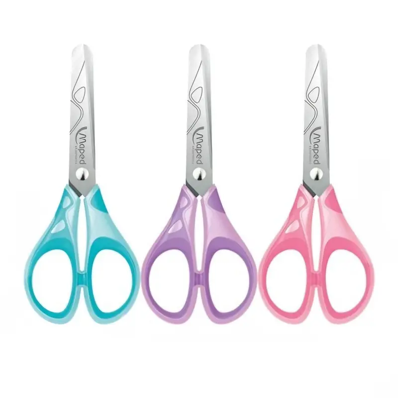 Maped Essentials Round-Tip Scissors – 13 Cm, Soft Pastel Blister Pack 1