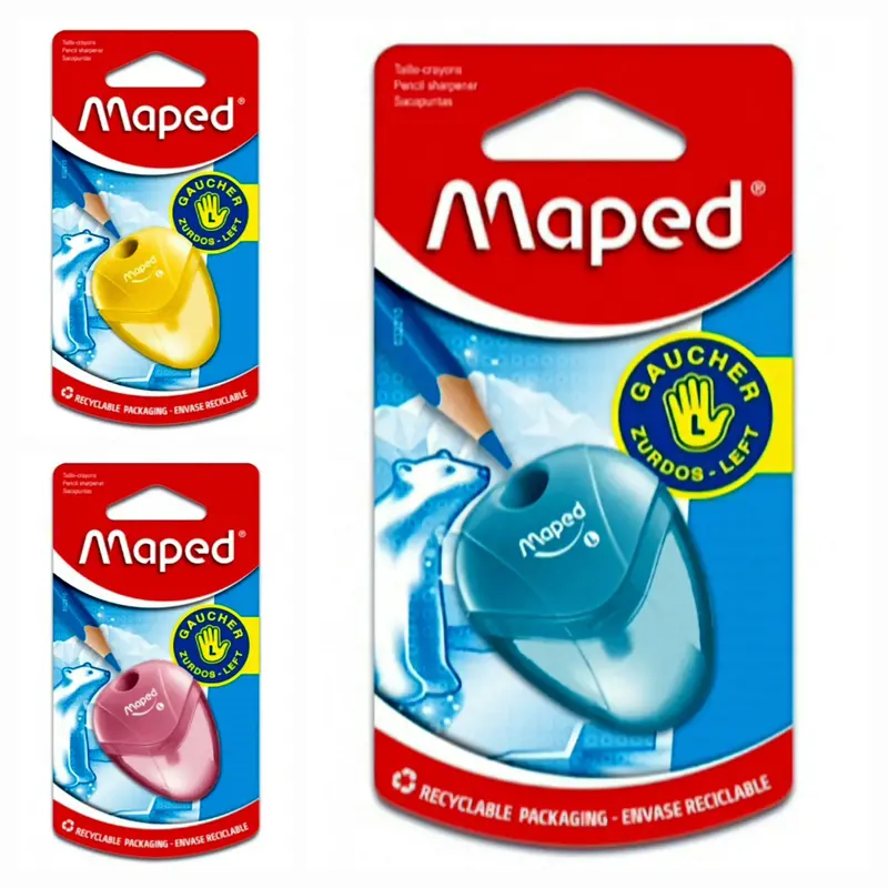 Maped Igloo-Style Left-Handed Pencil Sharpener – Single-Hole Canister 1