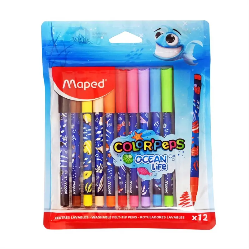 Maped Ocean-Themed Washable Markers – 12-Count Set 1