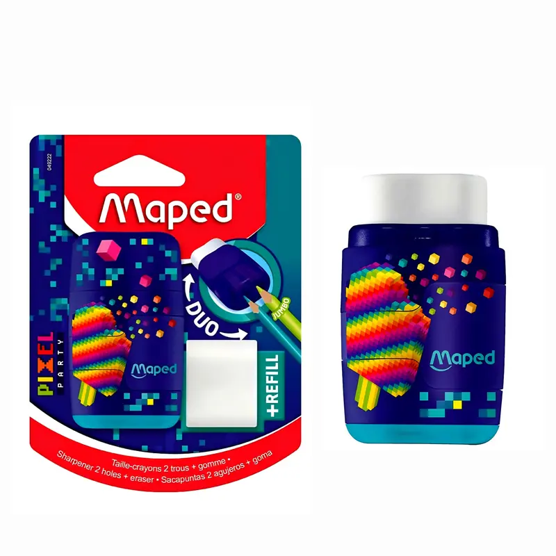 Maped Pixel Party Combo Set – Eraser + Dual-Hole Sharpener 1