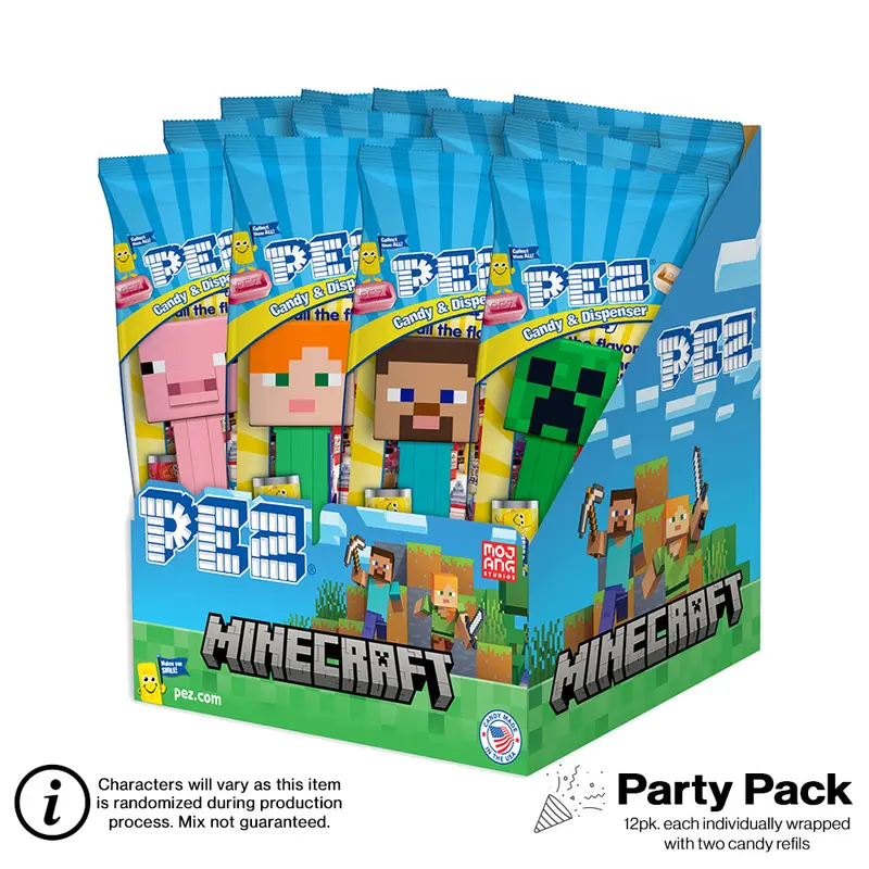 Minecraft Pez Party Pack – 12 Individually Wrapped Dispensers 1