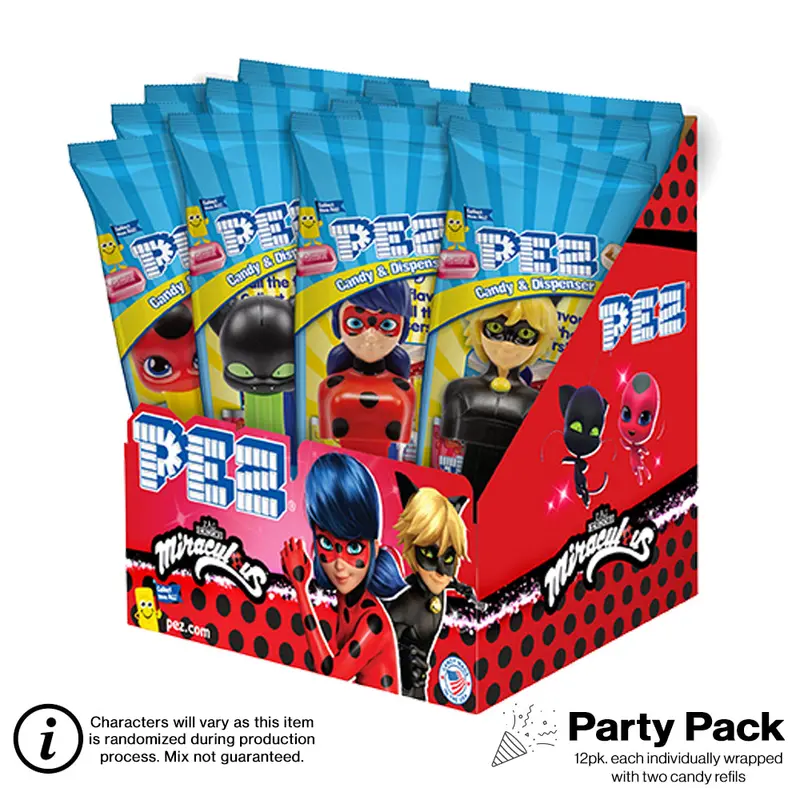 Miraculous Pez Party Pack – 12 Individually Wrapped Dispensers 1
