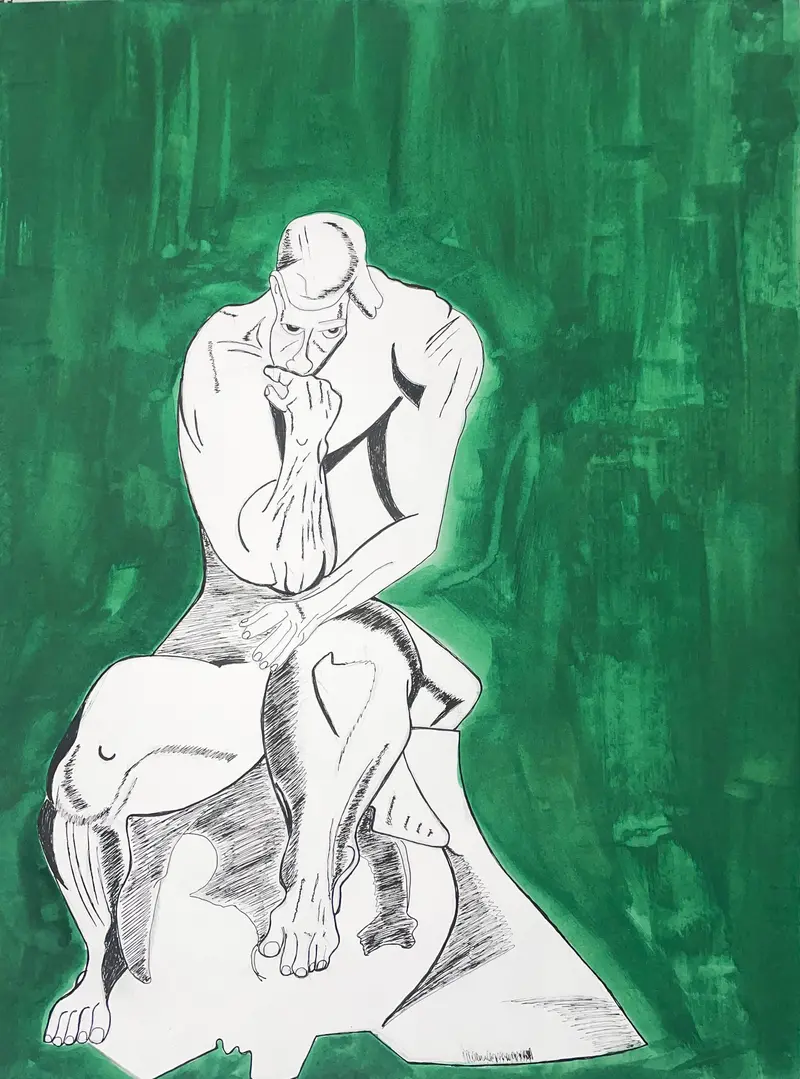 Modern Thinker Sculpture Study By Sereal Crawford 1