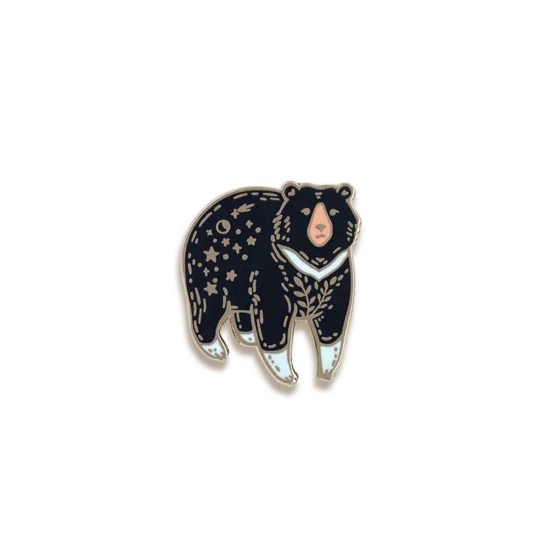 Moon Bear Enamel Pin – Wildship Studio Celestial Wildlife 1