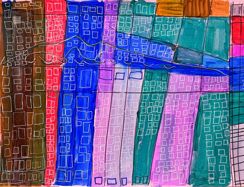 Mountain City Landscape Painting By Derek Ellis 1