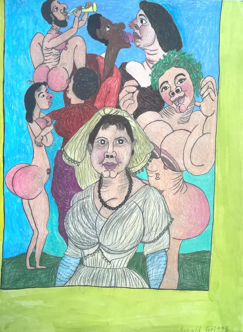 'My Family' Personalized Portrait Painting By Ronald Griggs 1
