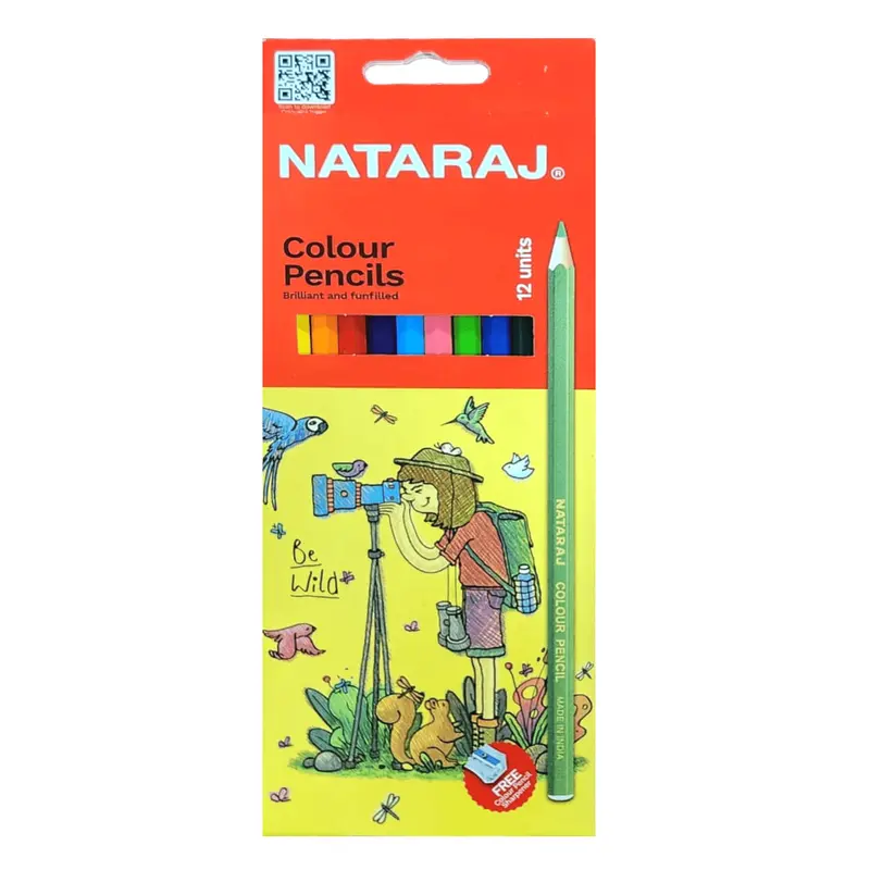 Nataraj 12-Color Pencil Set With Built-In Sharpener 1