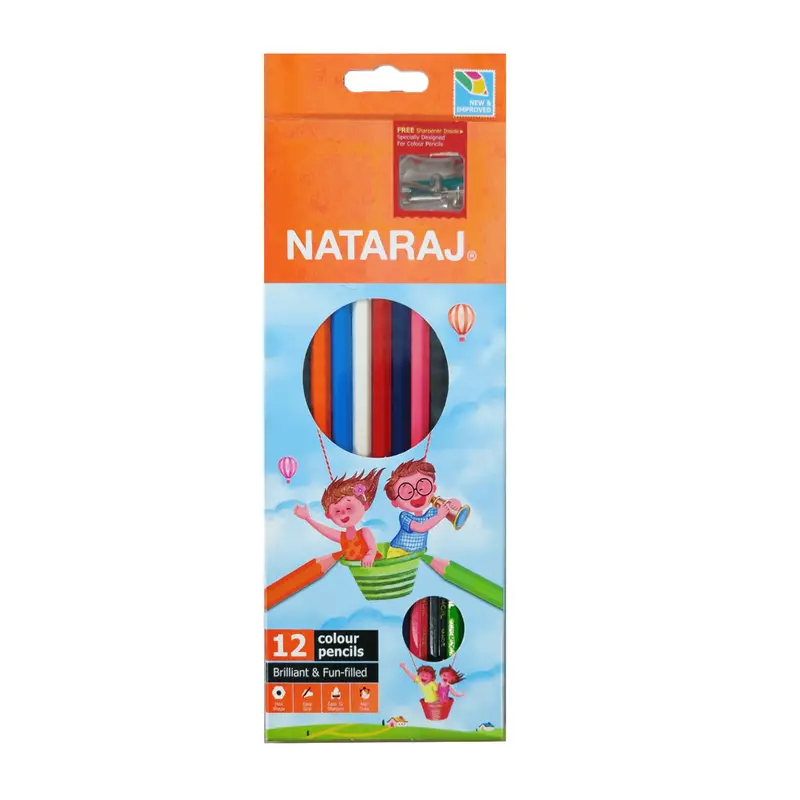 Nataraj 12-Piece Colored Pencil Set With Sharpener 1